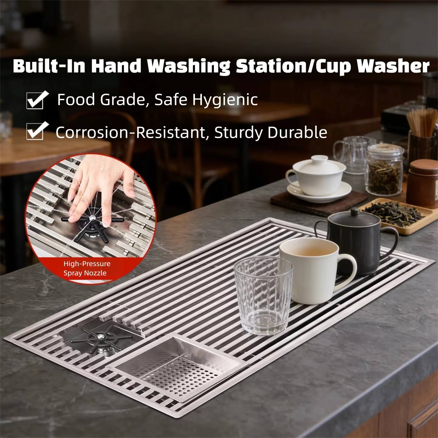 Coffee Tea Station - Nowoczesna wpuszczana taca na herbatę z