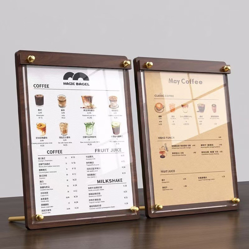 Coffee Tea Station - Stojak na menu z akrylu imitującego