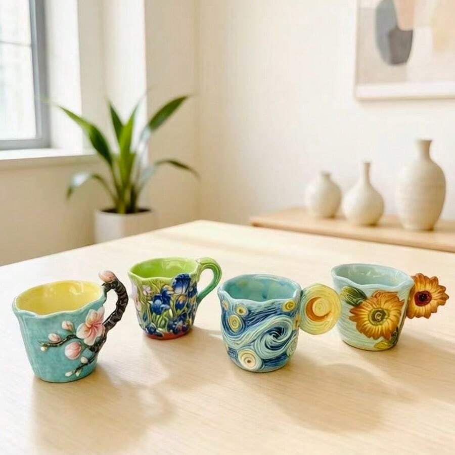 4 szt. ceramicznych filiżanek  – Coffee Tea Van recenzja i cena