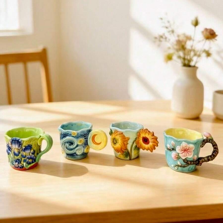 4 szt. ceramicznych filiżanek  – Coffee Tea Van recenzja i cena