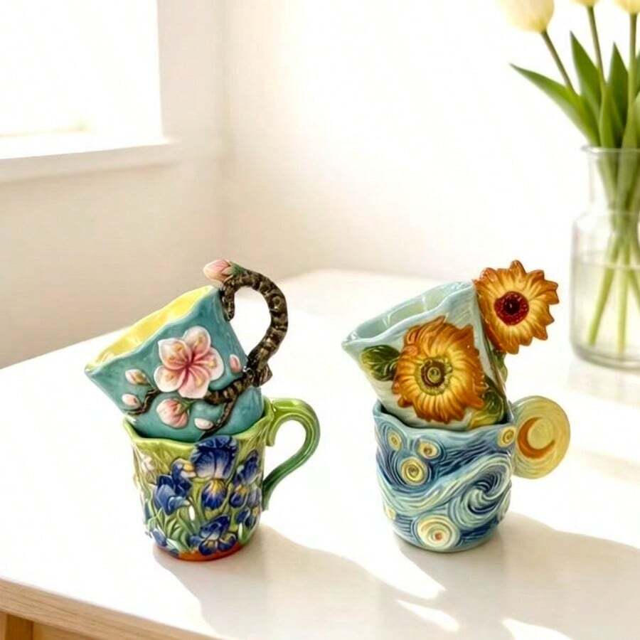 4 szt. ceramicznych filiżanek  – Coffee Tea Van recenzja i cena